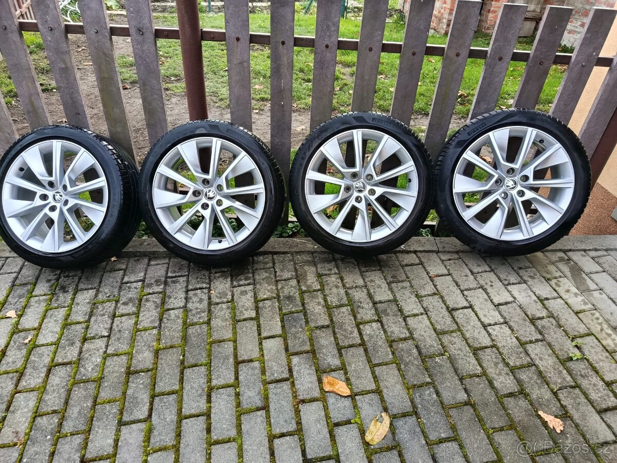 Alu Škoda Braga R18 5X112 Letní PNEU 224/45 R18 TOP STAV - 2