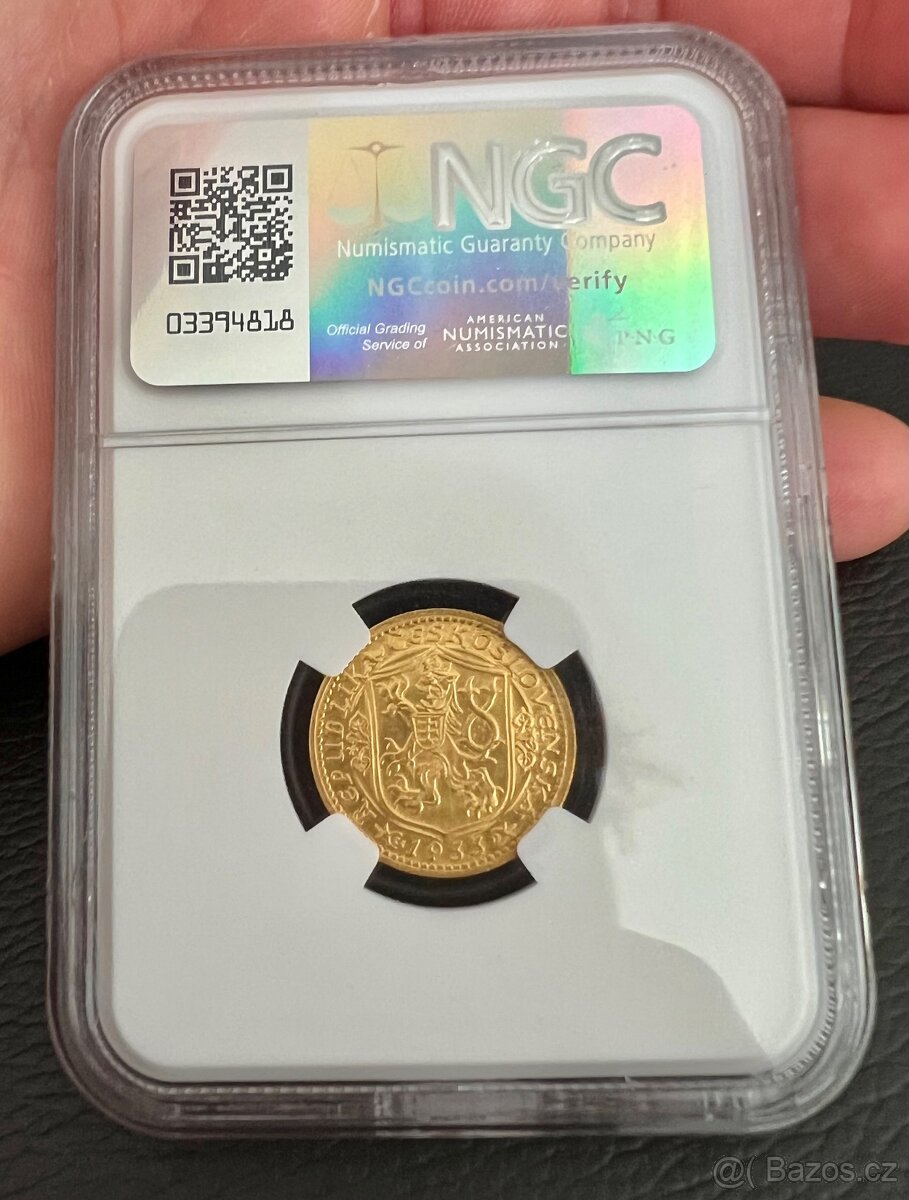 Dukát Sv. Václava 1933 - certifikovaný - 2