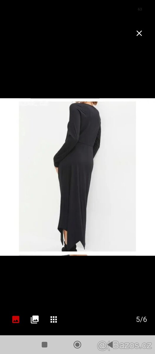 Šaty černé dámské nové, velikost M-L, polyester elastan - 2