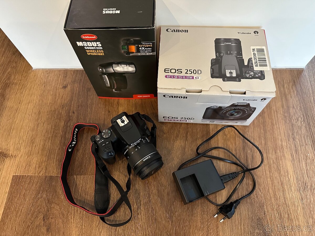 Fotoparát - Canon EOS 250D + 18–55 IS STM + externí blesk Hä - 2
