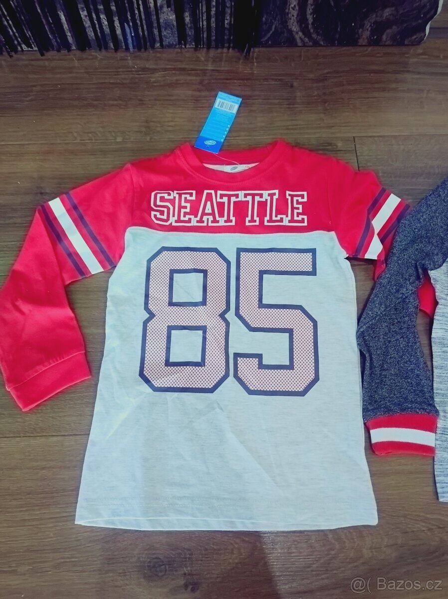 3x nové triko s dlouhým rukávem vel 116 - 2