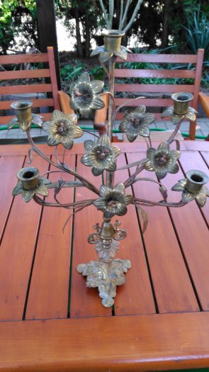 dva mosazné svícny - 2