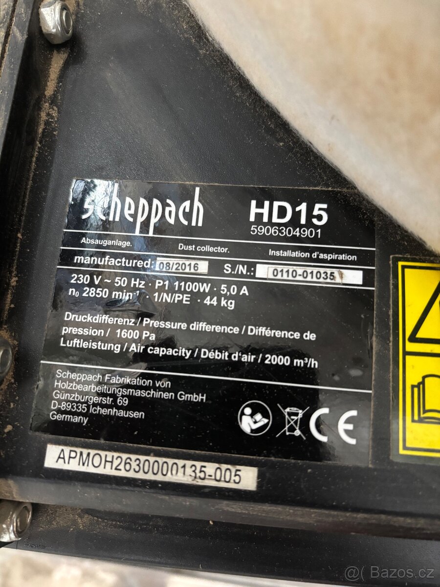 Odsavač pilin scheppach hd 15 - 2