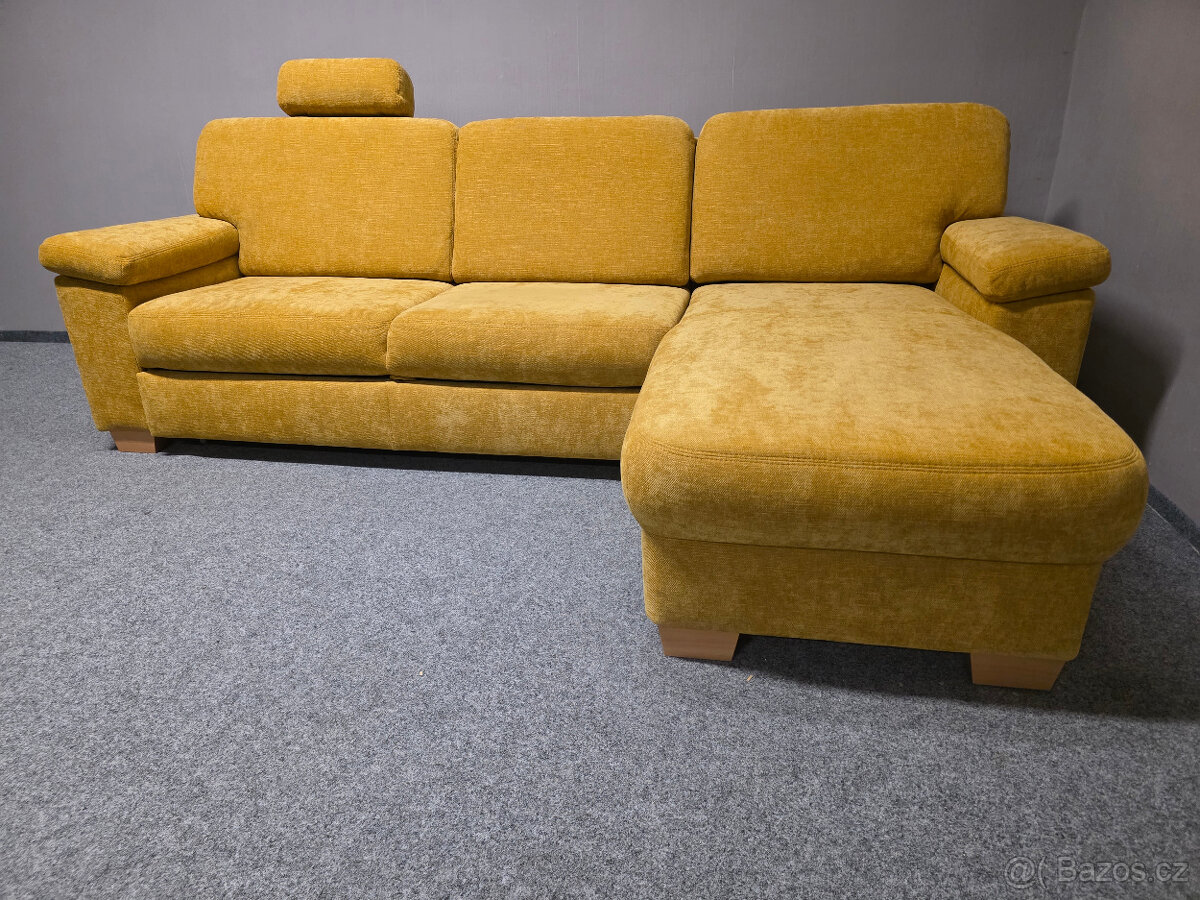 Nová žlutá rohová sedačka rozkládací - 2
