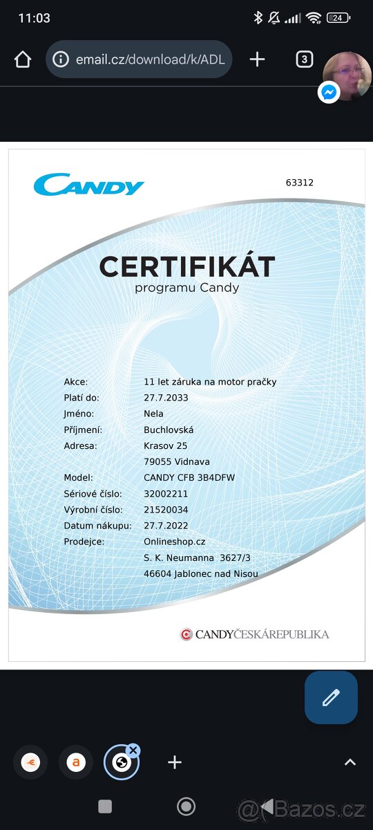 Myčka Candy bravo - 2