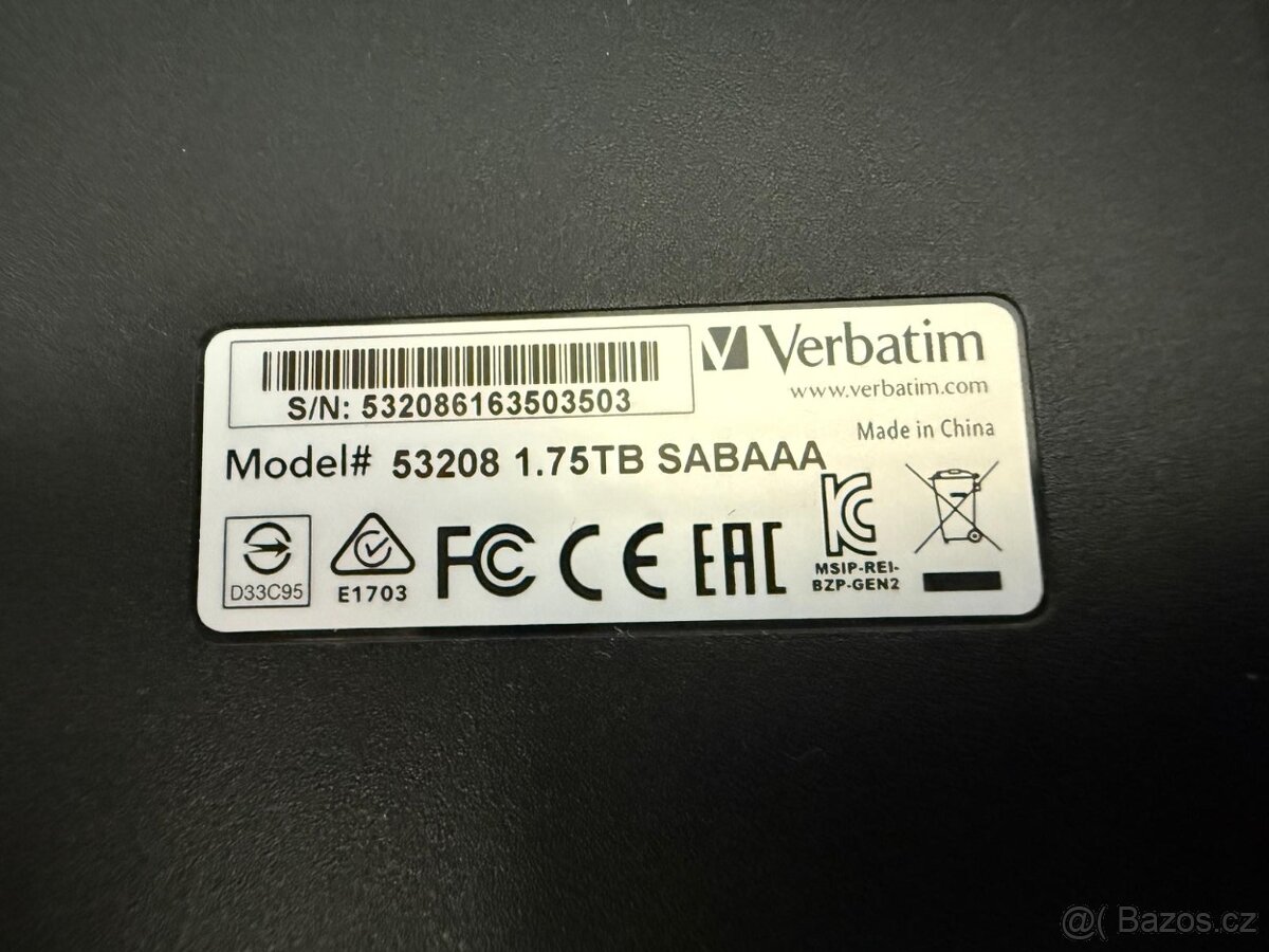 Verbatim 2.5" Store 'n' Go USB HDD 1.7TB Gen2 - černý - 2