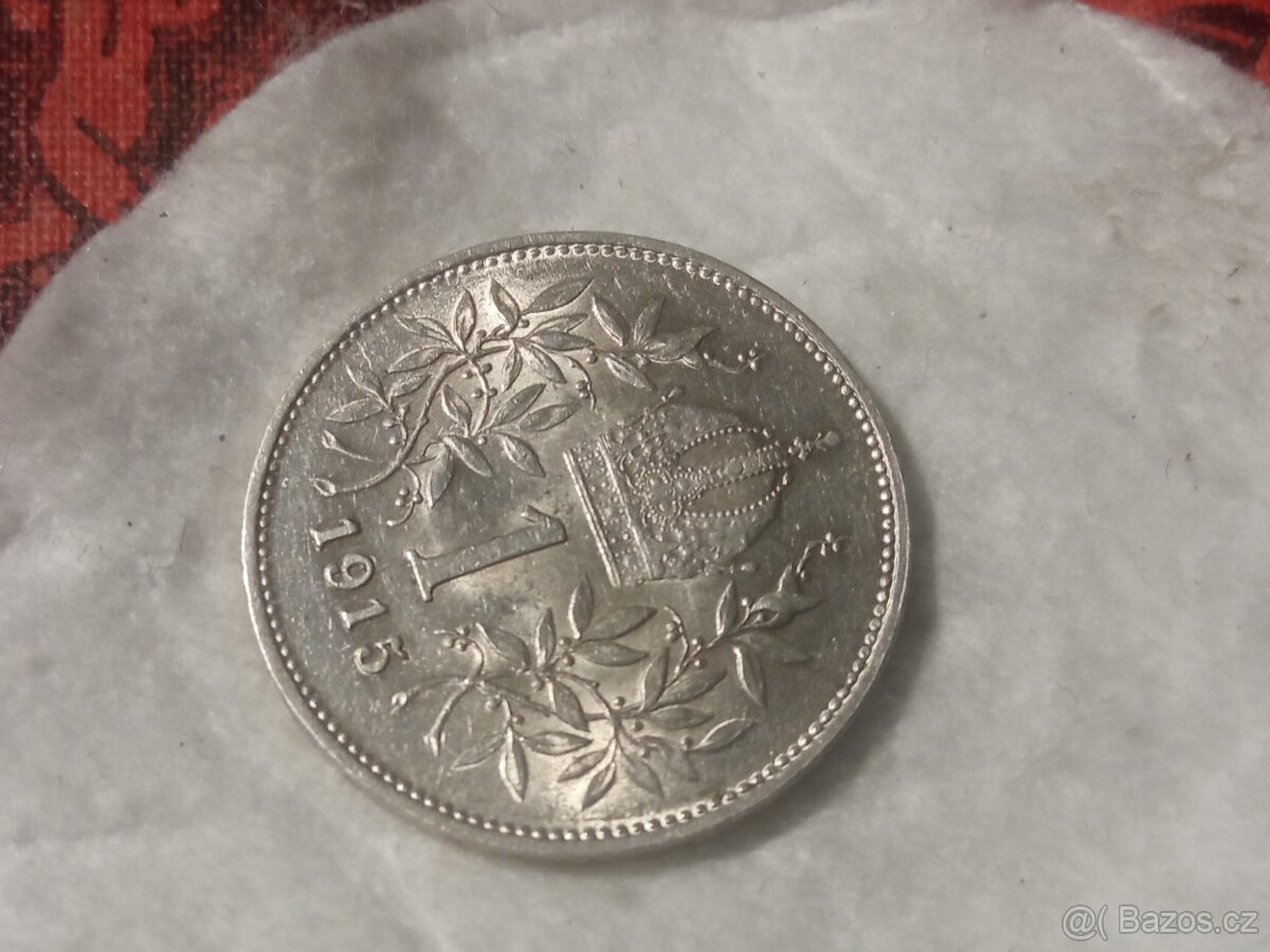 STŘÍBRNÁ 1 KORUNA 1915 FR.JOSEF - 2