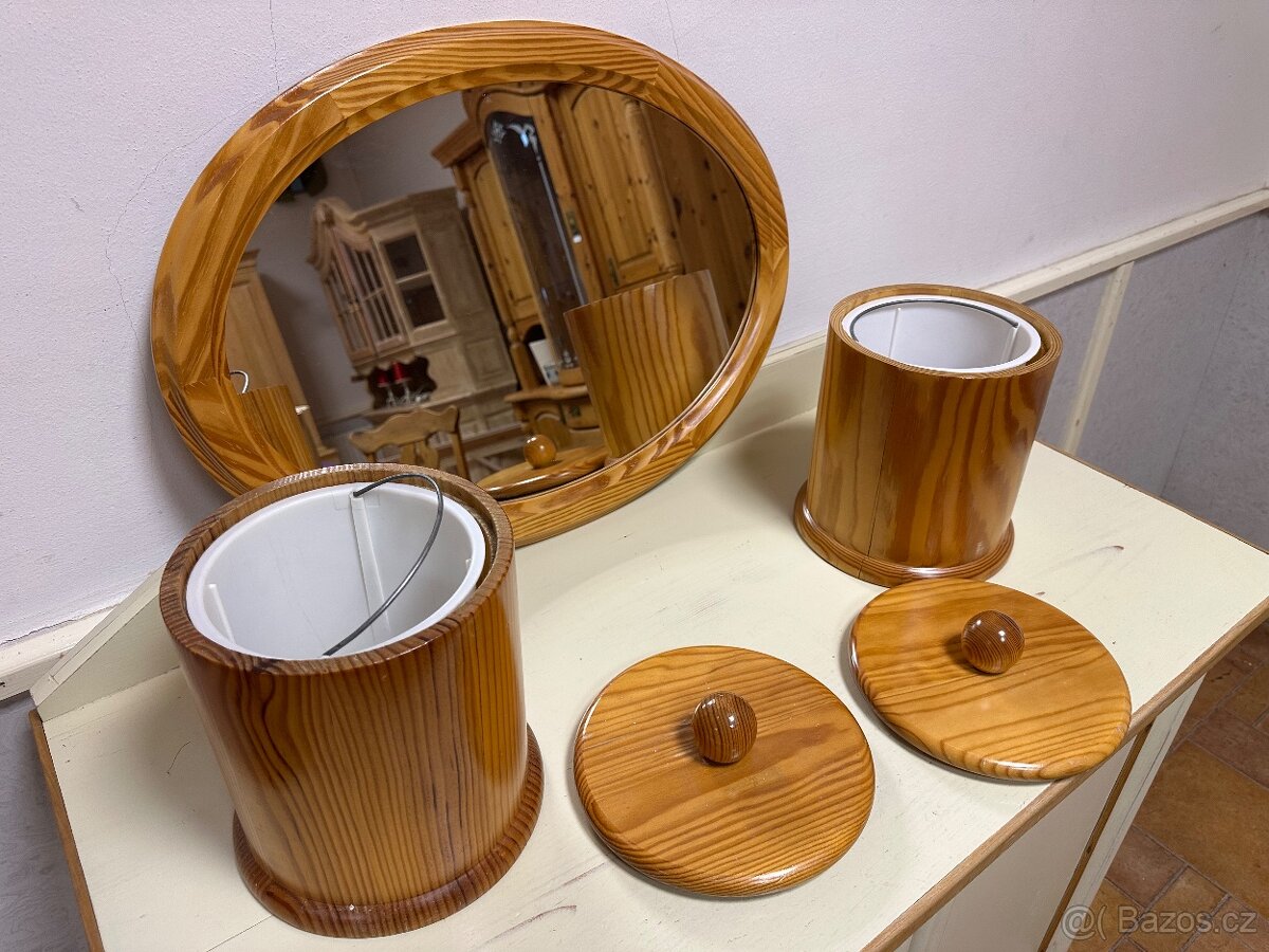 2 koupelnové koše a zrcadlo na zeď - 2