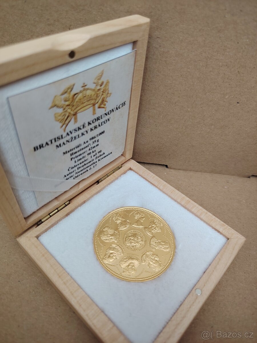 70g Au, 2x zlaté mince 10 dukáty Bratislavská korunovace - 2