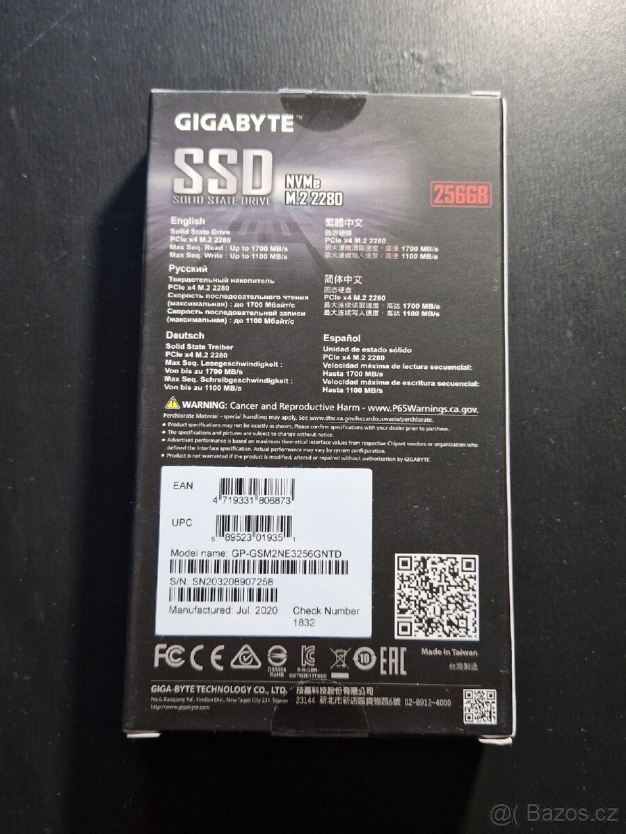 Gigabyte SSD M.2 m2 256gb - 2
