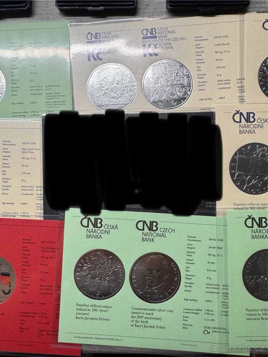 Stribrne mince 500kč čnb proof - 2