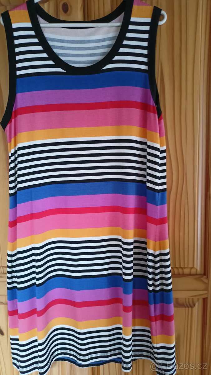 Dámské šaty proužek vel. L - 2
