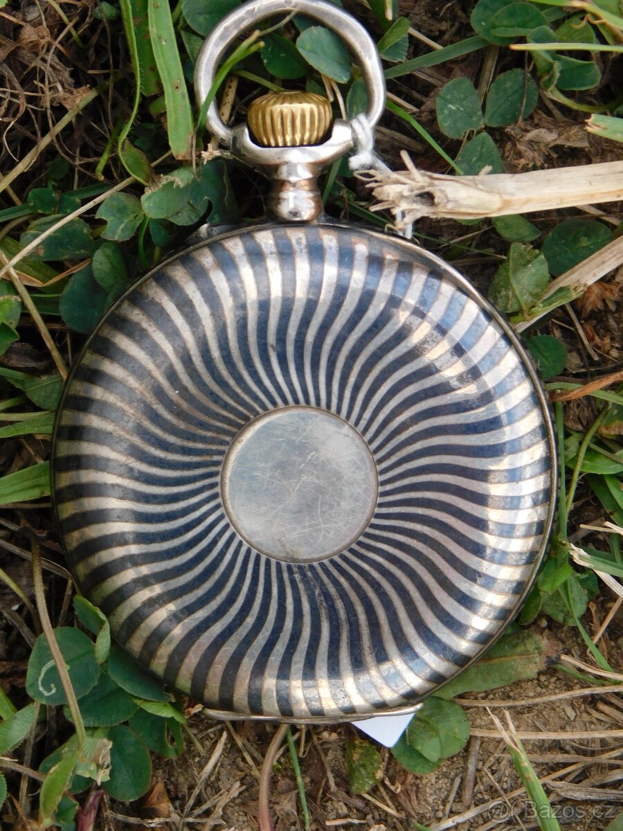 Švýcarské stříbrné kapesní hodinky niello / tula BREVET - 2