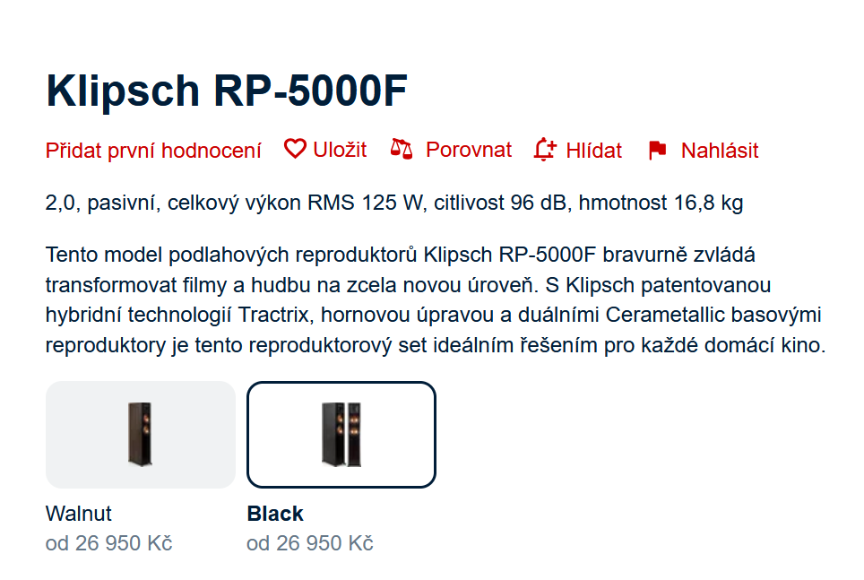 KLIPSCH 5000F reproduktory sloupové - 2
