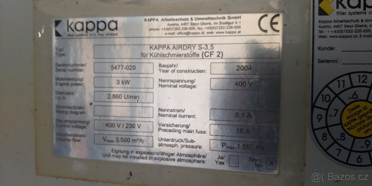 Odsavač olejové mlhy Kappa - 2