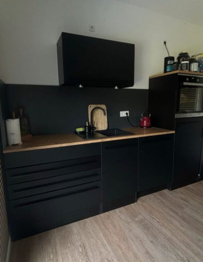 Moderní černá linka s ostrůvkem,6164 - 2