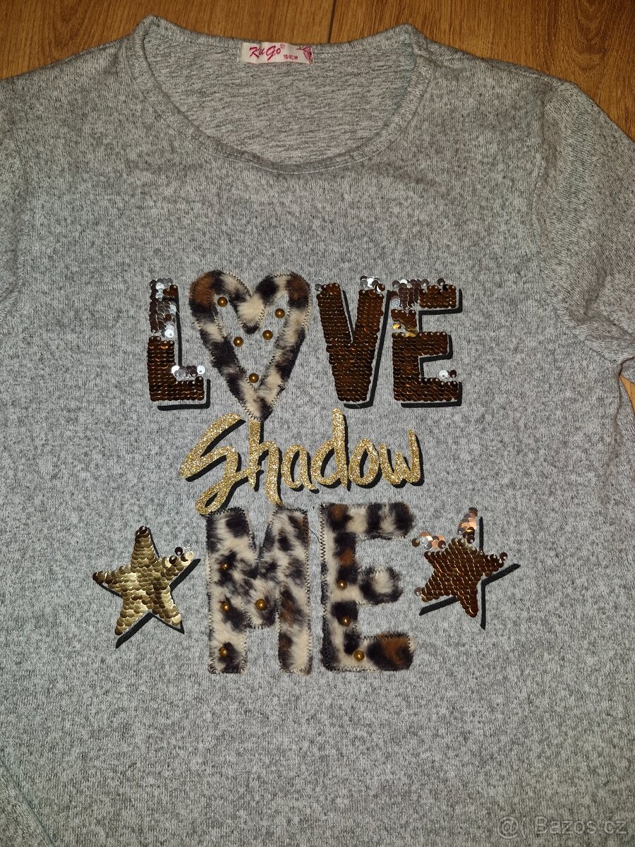 Svetřík s flitry vel.164 - 2