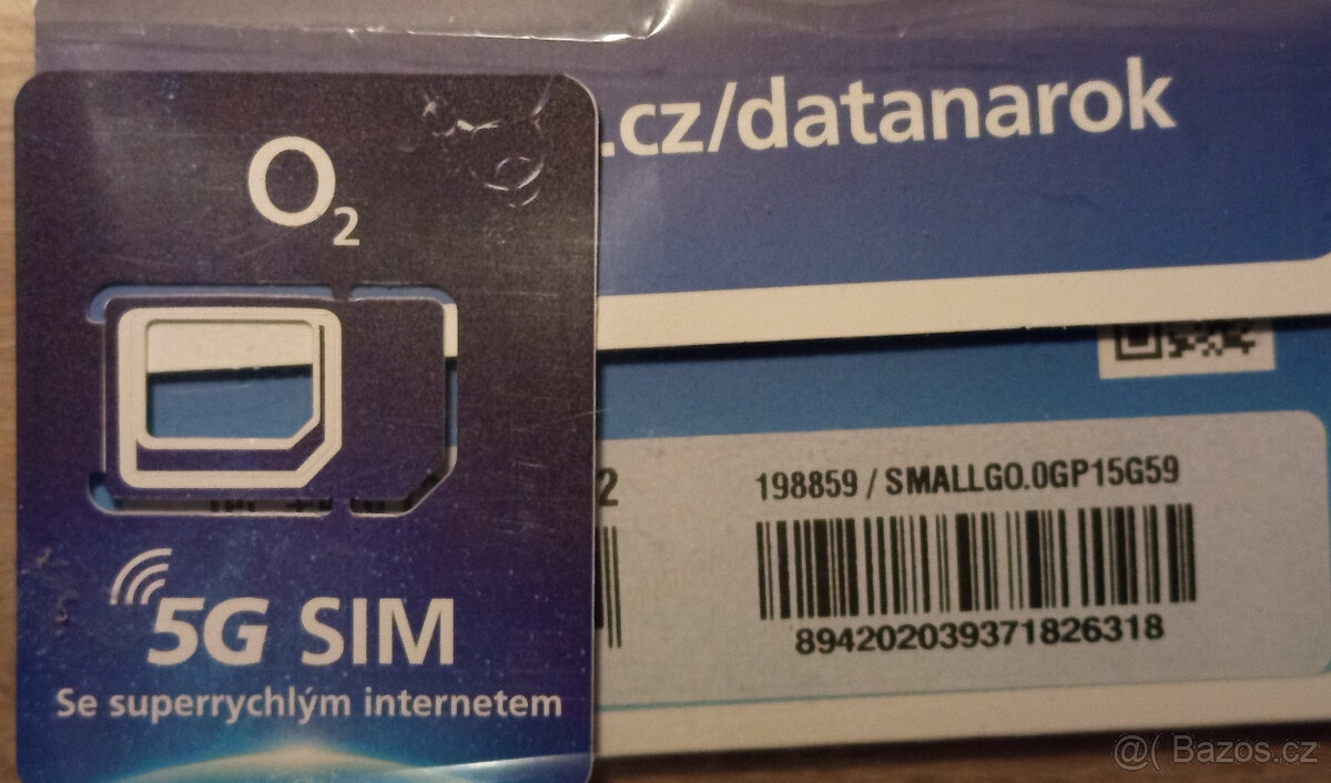 Datová SIM O2 15GB - 2