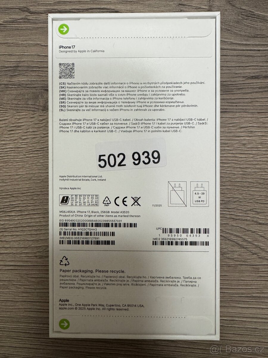 Iphone 17 256GB Black NEROZBALENÝ - 2