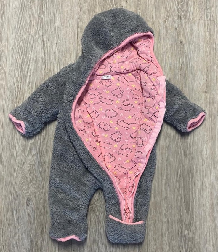 Zimní šedá kombinéza vel. 68 - 2