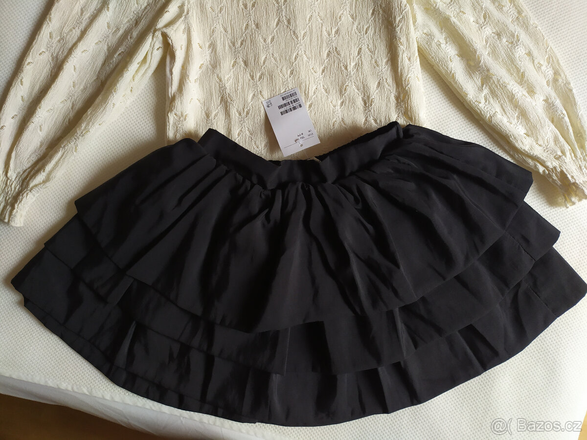 Slavnostní, vánoční sukně H&M a halenka, Zara, vel. 122 - 2