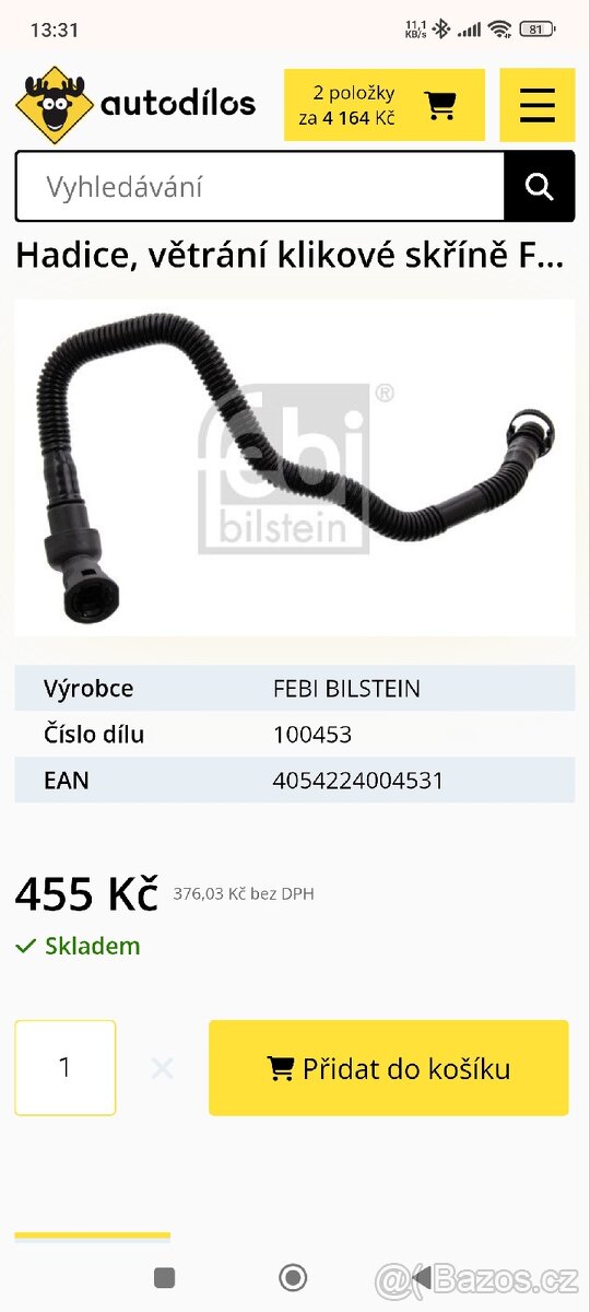 Hadice odvětrání BMW - 2