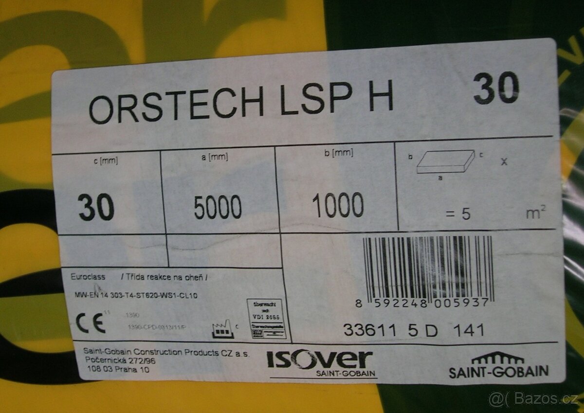 Rohož Isover Orstech na technické izolace 3cm tloušťka - 2
