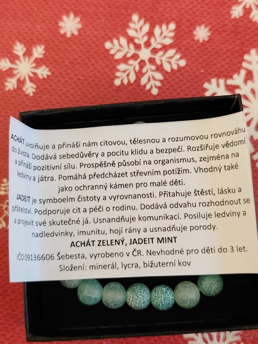 Náramek zelený achát a jadeit mint - 2