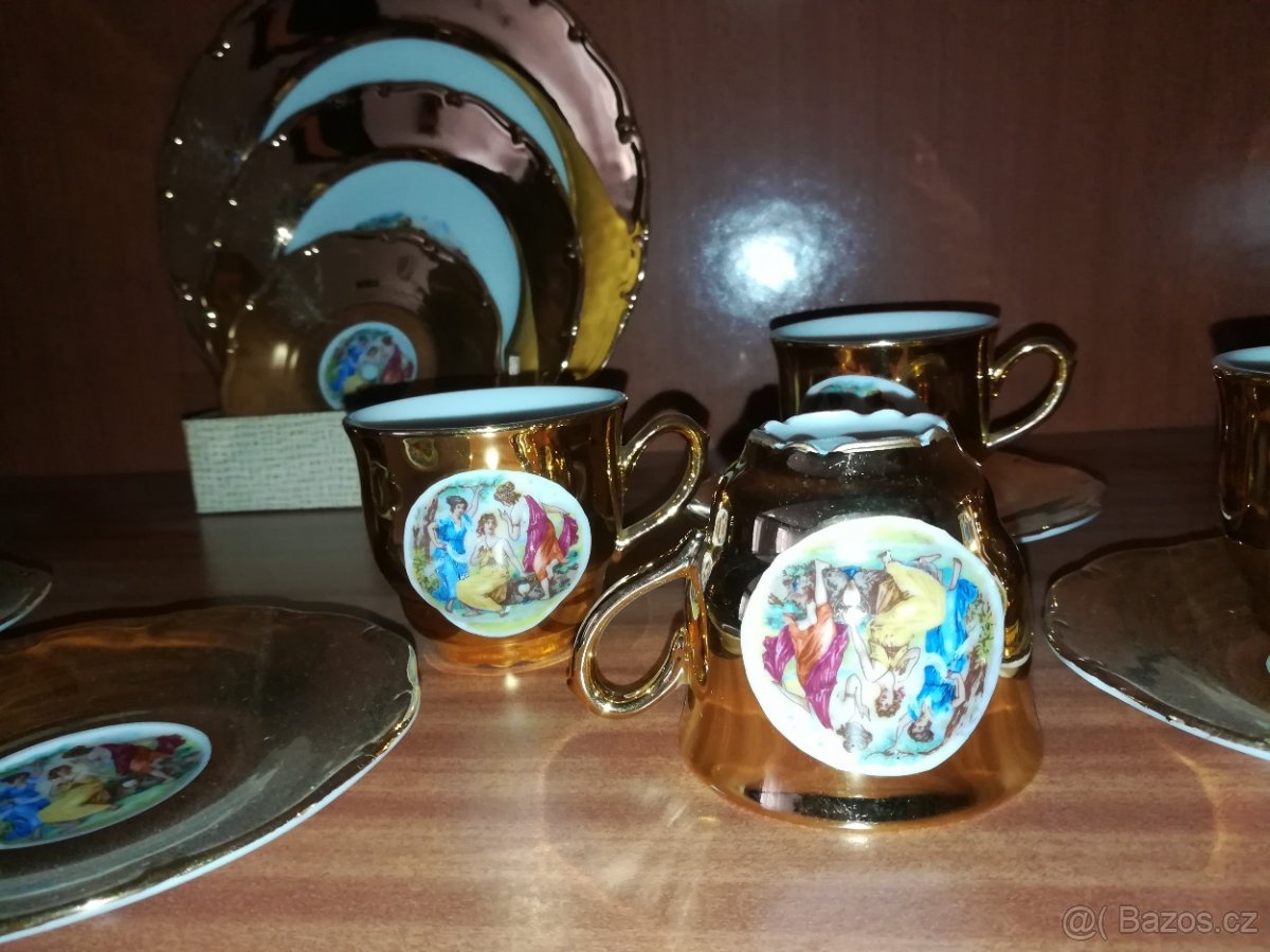 Zlacený porcelán 3 grácie MORITZ ZDEKAUER - 2