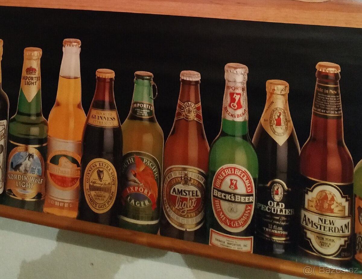 Starý plakát - pivní láhve - 2