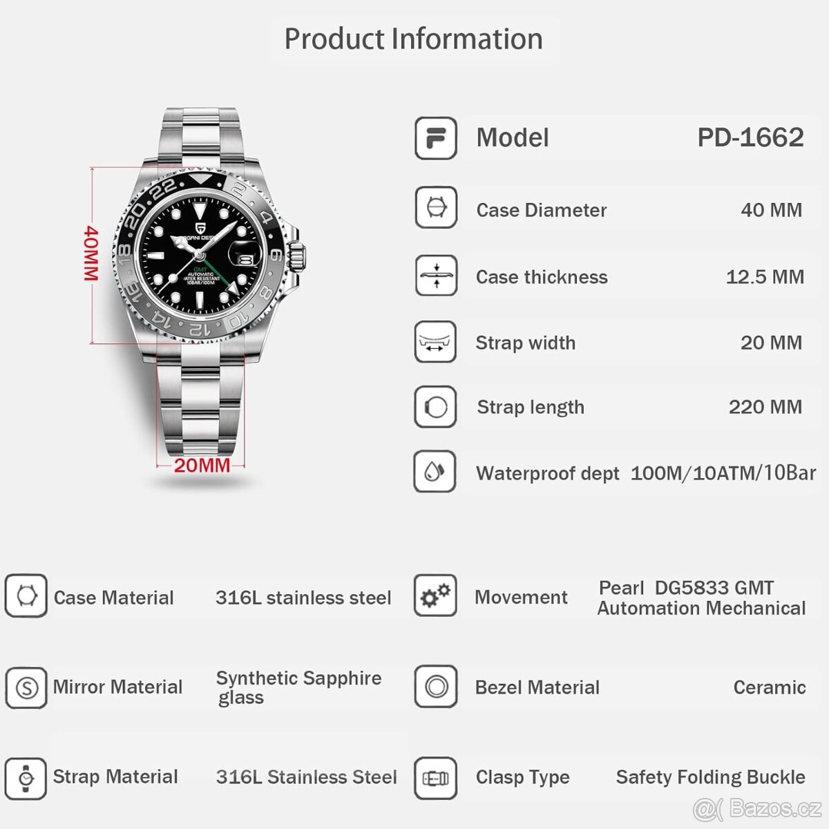 Automatické hodinky Pagani Design 1662. - 2