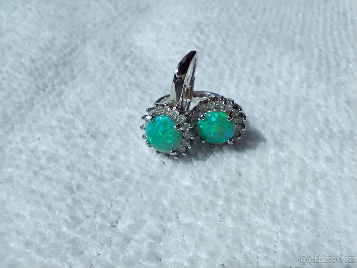 Stříbrné náušnice s očkem a zirkony - 925, STŘÍBRO, NEW - 2