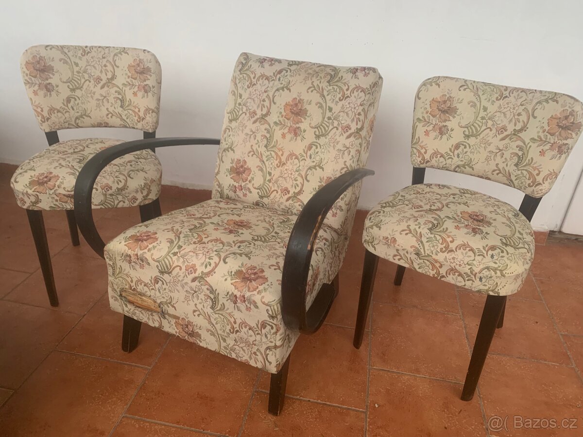 Sestava TON, design ve stylu Halabala, 50.–60. léta - 2