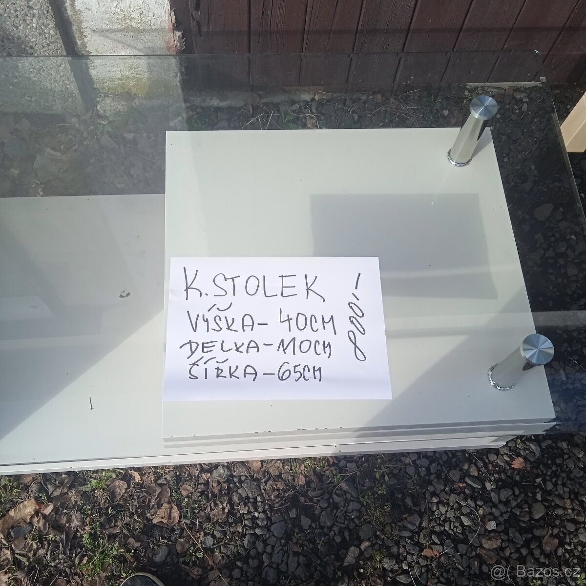 Konferenční stůl dřevěný+ sklo - 2