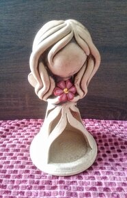 Dřevěné hodiny s kyvadlem pr. 25,5 cm+ malý andělíček - - 2