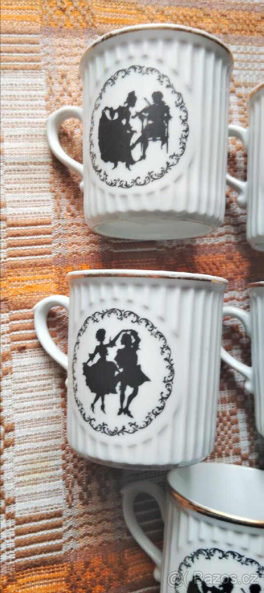 Hrnky starožitné rokoko Dubí Czechoslovakia - 2