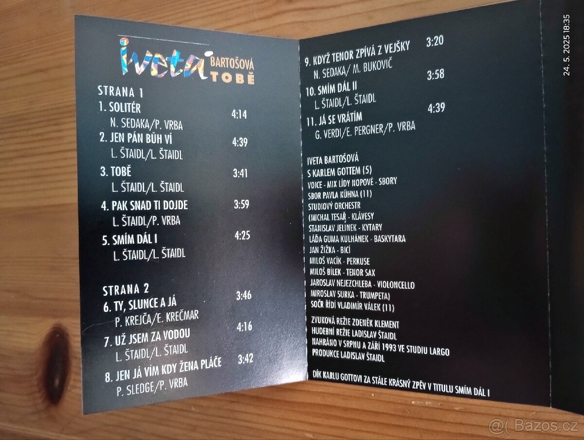 Iveta Bartošová - Tobě MC ( 1993 ) - 2
