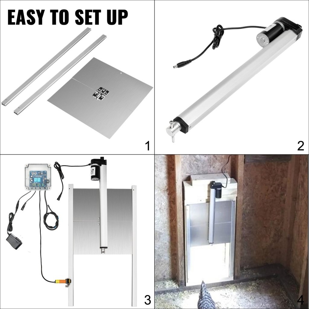 Automatická dvířka kurníku, časovač, světelný senzor, nová - 2