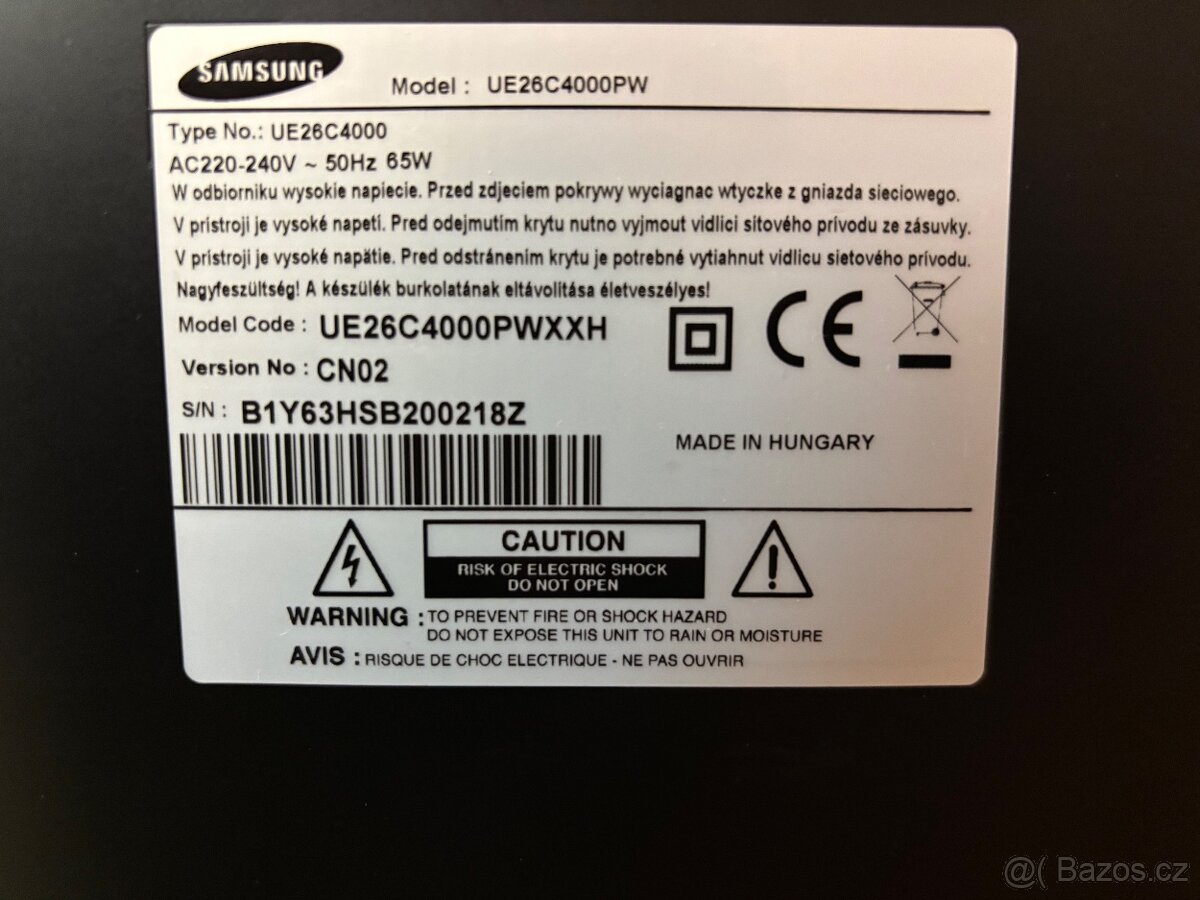 Televize Samsung, úhlopříčka 66 cm, ue26c4000pw - 2