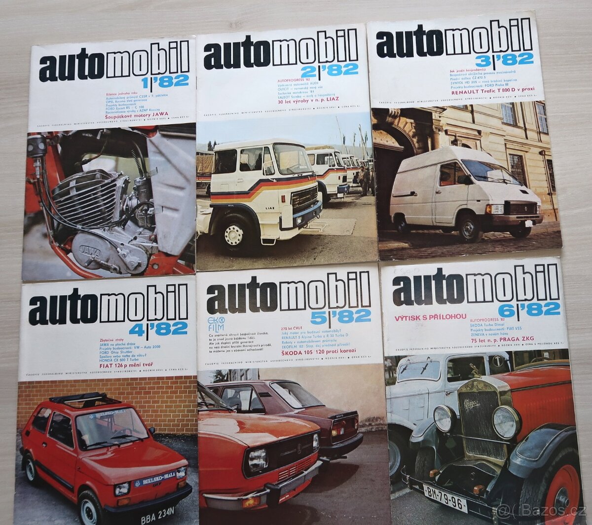 KOMPL. ROČNÍK 1982 ČASOPIS AUTOMOBIL 12KS, ŠKODA GARDE,JAWA