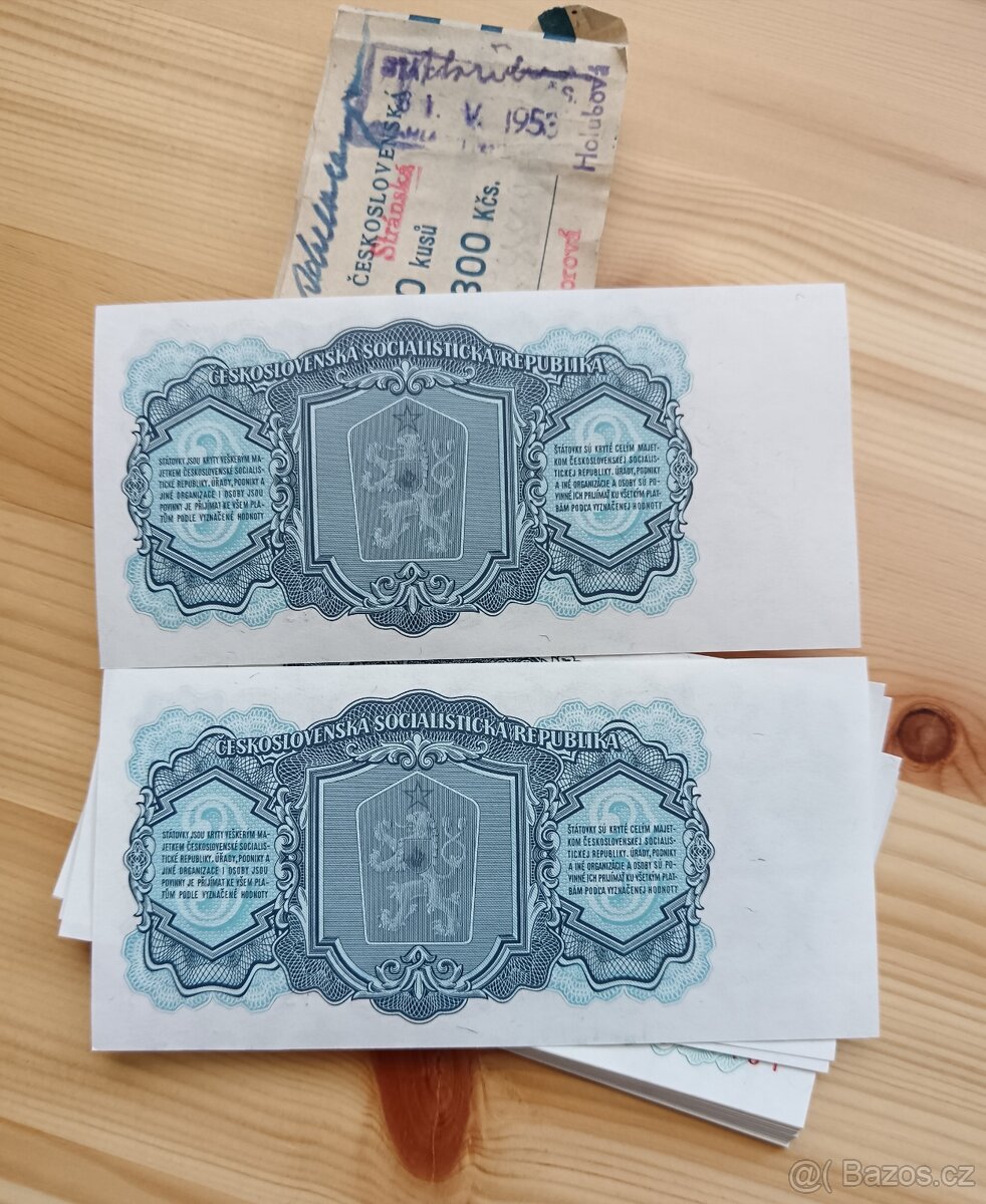 3kčs 1961 stav UNC možnost sériových čísel po sobě jdoucí - 2