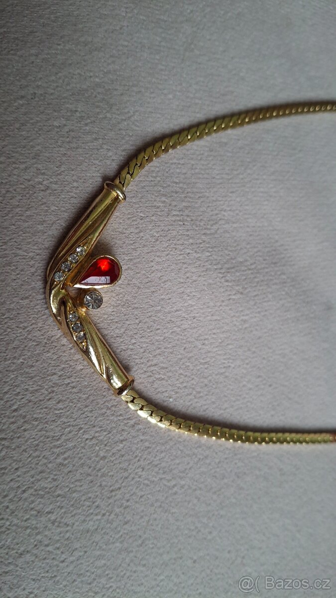 pozlacený náhrdelník se zirkony - 2