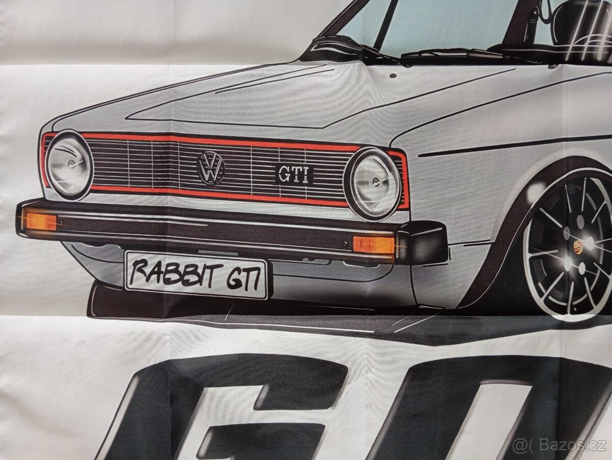 VW GOLF rabbit GTI mk1 vlajka - 2
