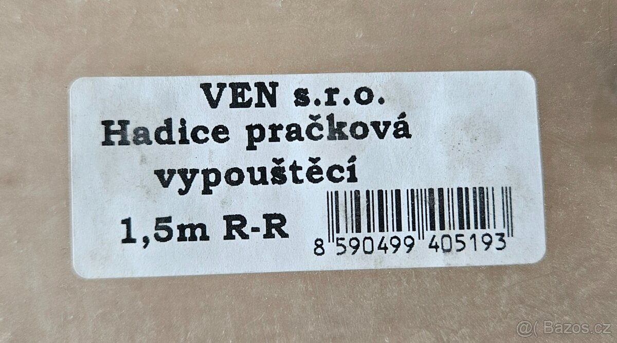 Hadice pračková vypouštěcí 1,5m R-R - 2