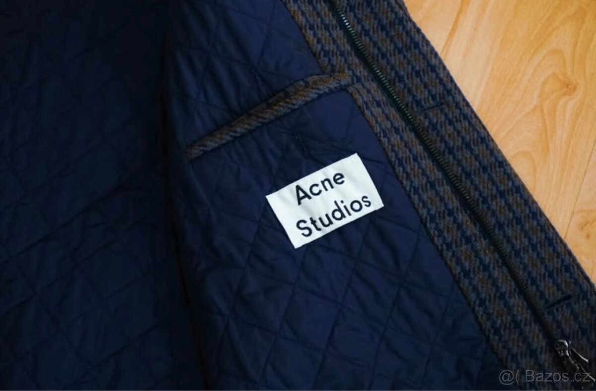 Vlněný kabát Acne Studios Multicolor Check Marc Coat - 2