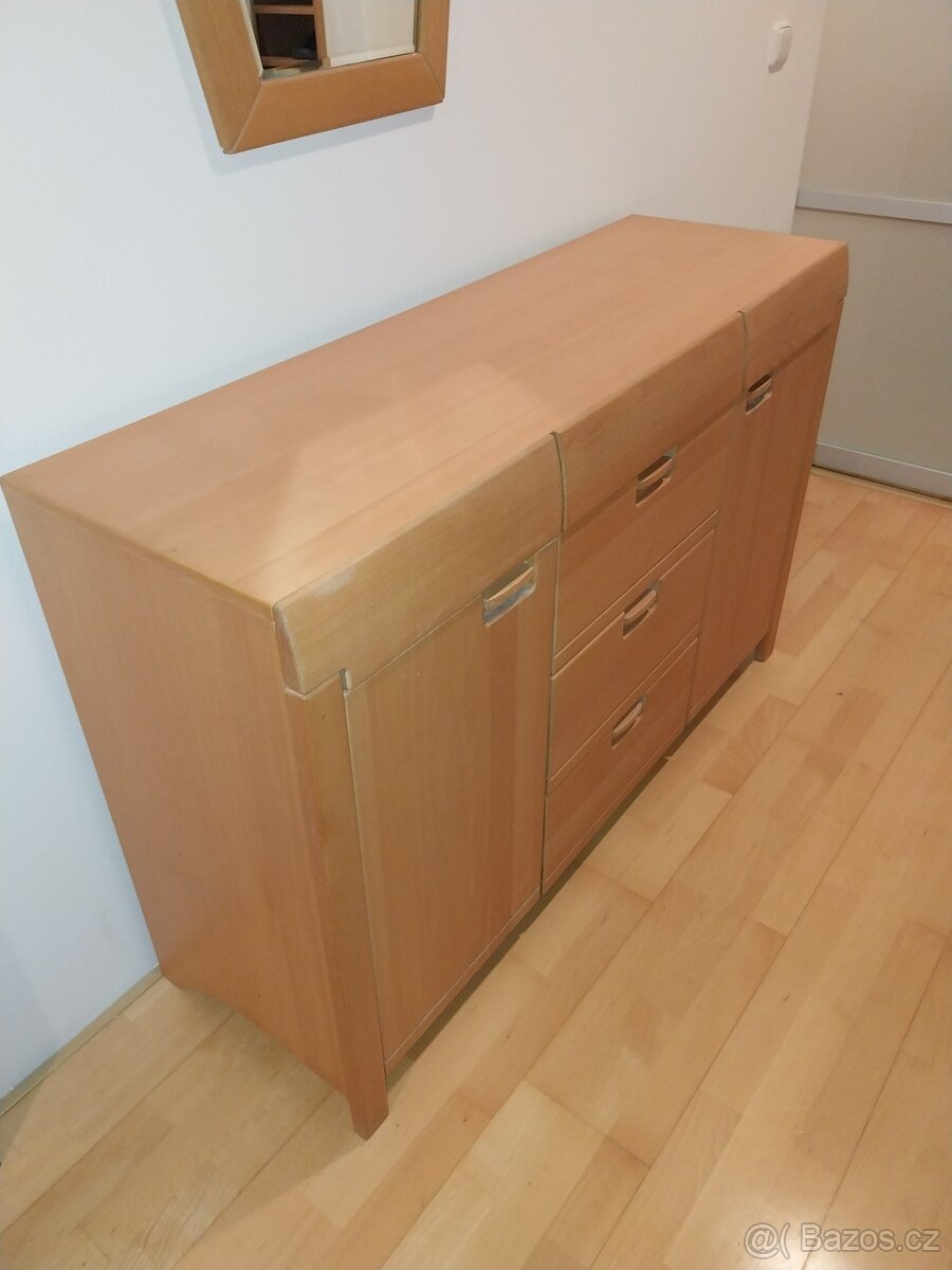 Set komoda a zrcadlo - masiv - 2