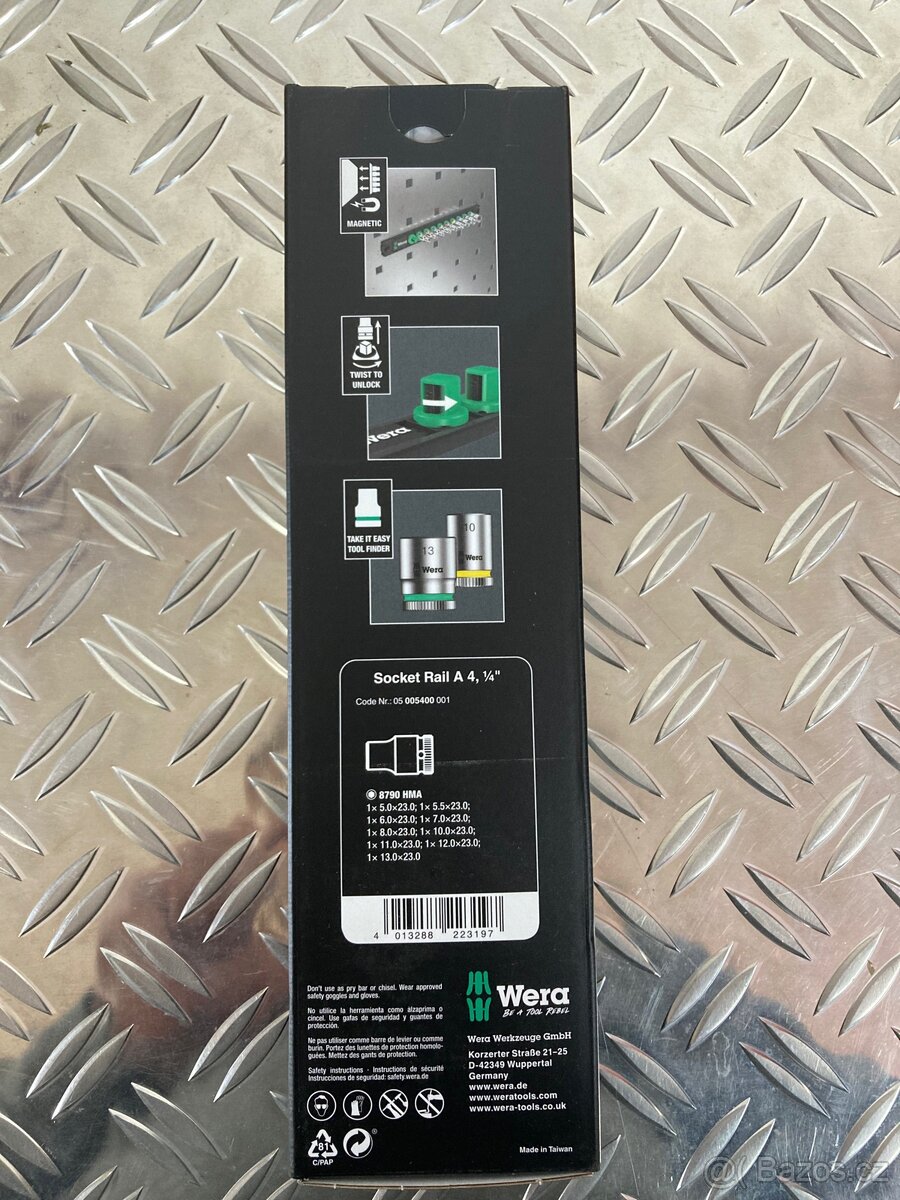 WERA magnetická lišta s ořechy 5-13 mm sada 9ks 05005400001 - 2