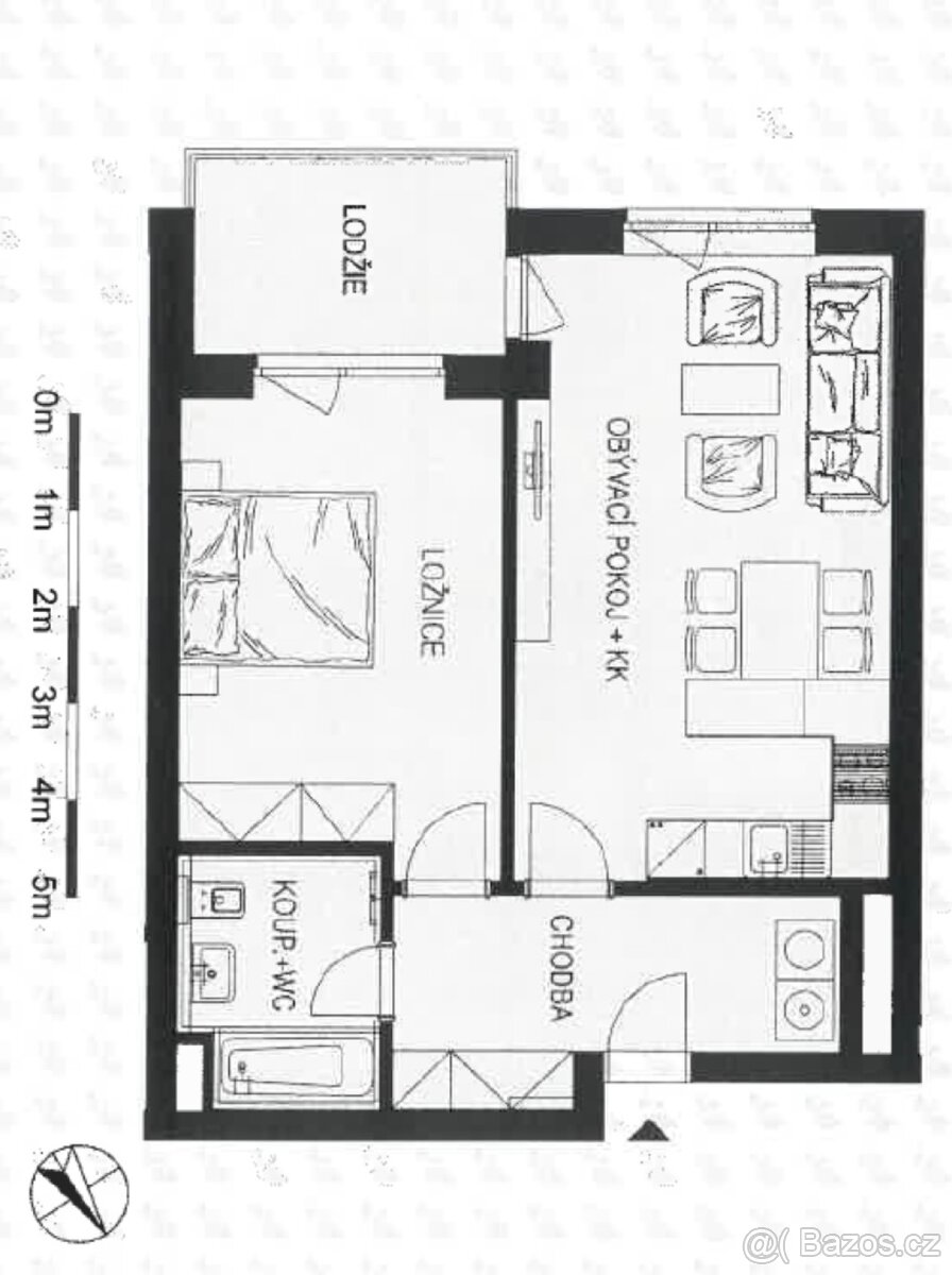 Pronájem bytu 2kk 57m2, 5NP Olomouc Slavonín - 2