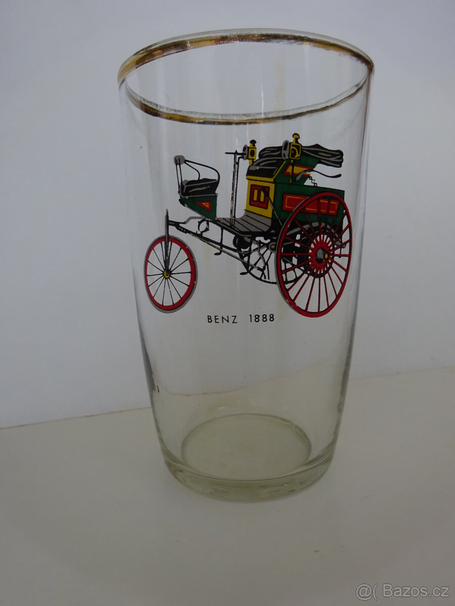 Sklenička s autem- retro - 2