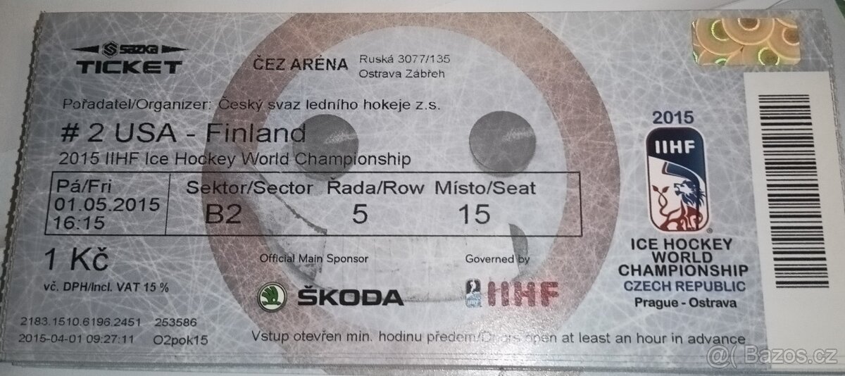 MS 2015 v Hokeji: USA-Finsko - 2